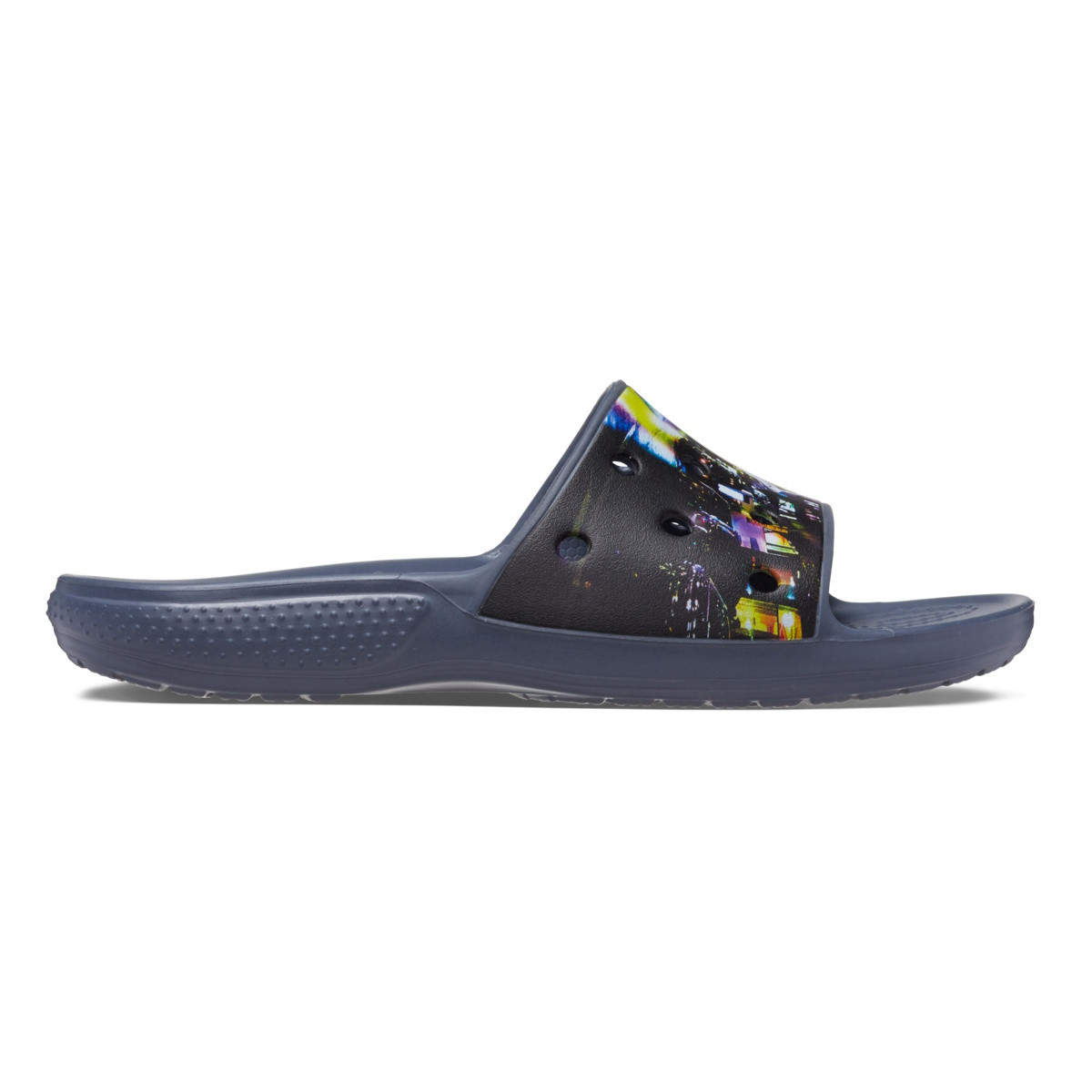 Papuci Crocs Classic Crocs Meta Scape Slide Negru - Black/Multi - imagine 8